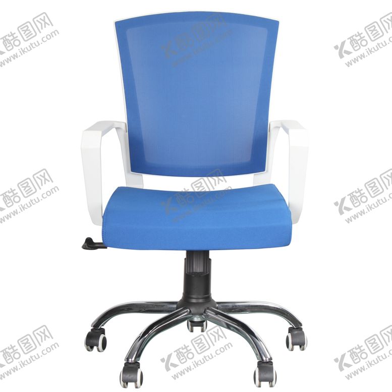 编号：61044409220643113851【酷图网】源文件下载-蓝白色时尚滑轮办公椅正面