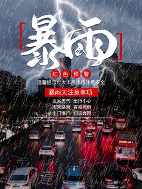 暴雨来袭预警海报