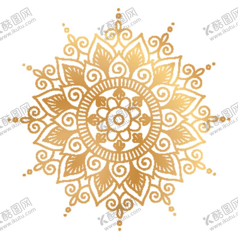 编号：27464110091428445381【酷图网】源文件下载-创意金色花纹图案设计