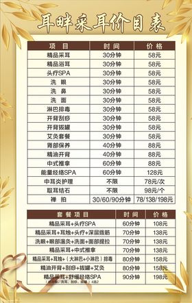 价目表