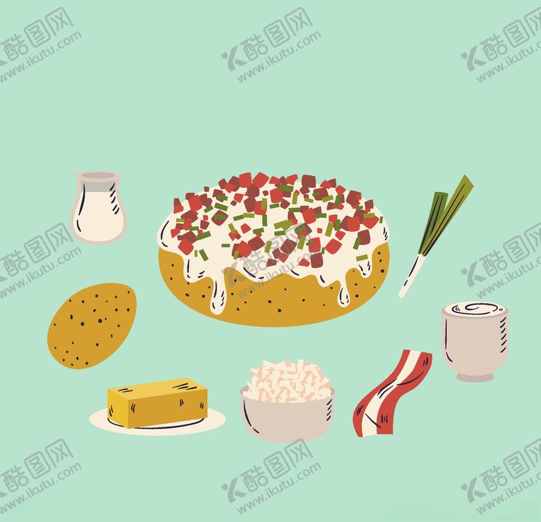 编号：15001207130102482441【酷图网】源文件下载-矢量厨房蔬菜食物素材