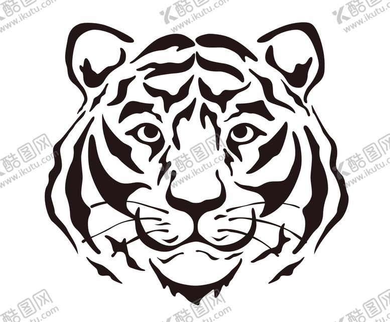 编号：34798609260258215186【酷图网】源文件下载-2022老虎标志矢量手绘黑白