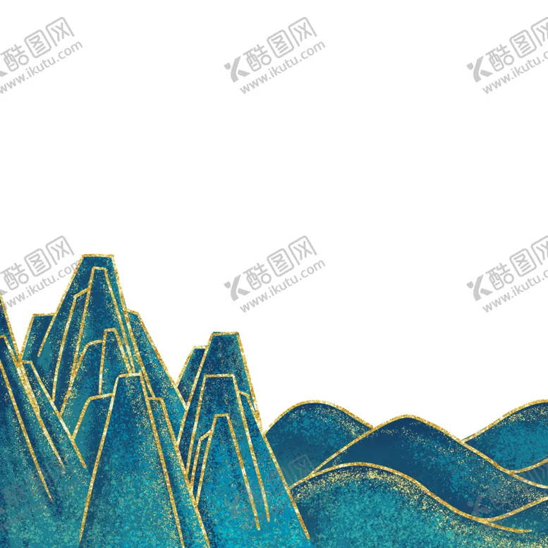 编号：48276901150109276770【酷图网】源文件下载-国潮山水边框图片 