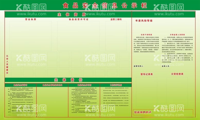 编号：77482312200638012305【酷图网】源文件下载-食品安全信息栏