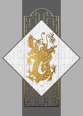 中国风背景元素古工笔画
