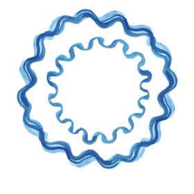 蓝色水彩圆圈图案