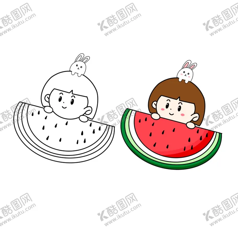 编号：34977103261040534499【酷图网】源文件下载-手绘卡通西瓜