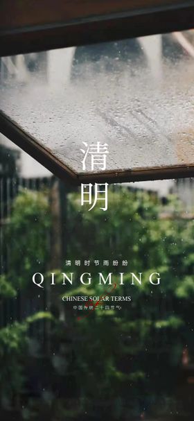 清明节海报二十四气简约绿色