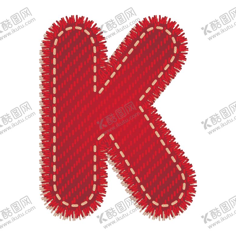 编号：60768806290506215834【酷图网】源文件下载-英文字母K设计艺术字创意牛仔布