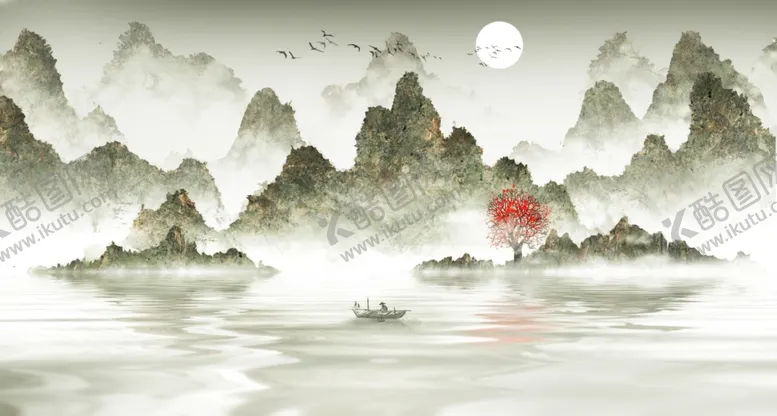 编号：91958202122305026737【酷图网】源文件下载-水墨山水画