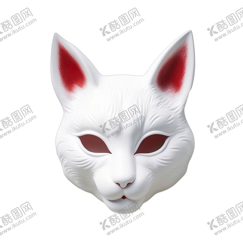 编号：11720601292022234714【酷图网】源文件下载-动物猫头白色面具免抠元素