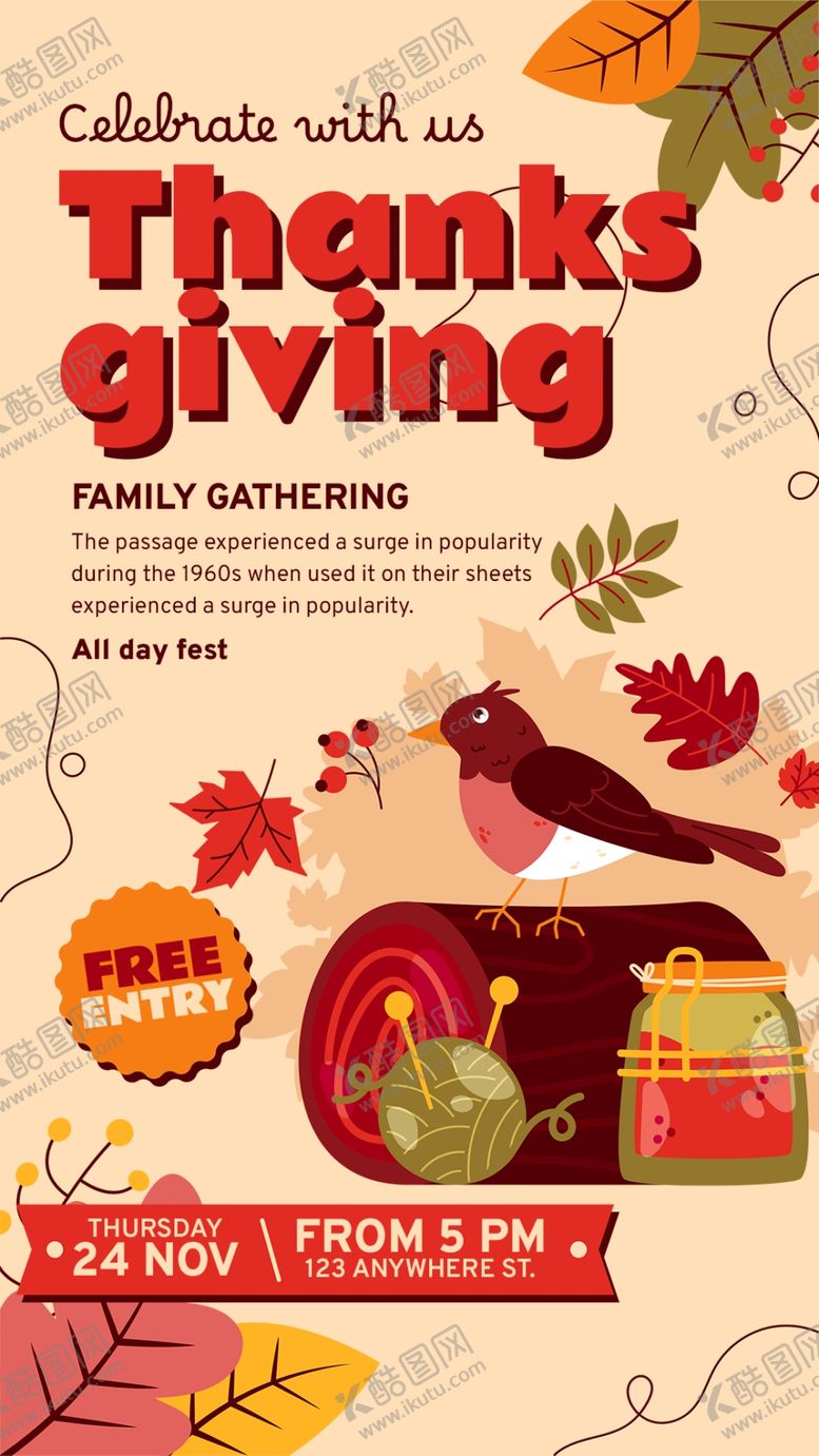 编号：94412910210600412906【酷图网】源文件下载-感恩节贺卡