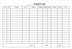 不良统计记录