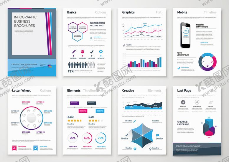 编号：45969604142057582035【酷图网】源文件下载-多样商务图表设计模板