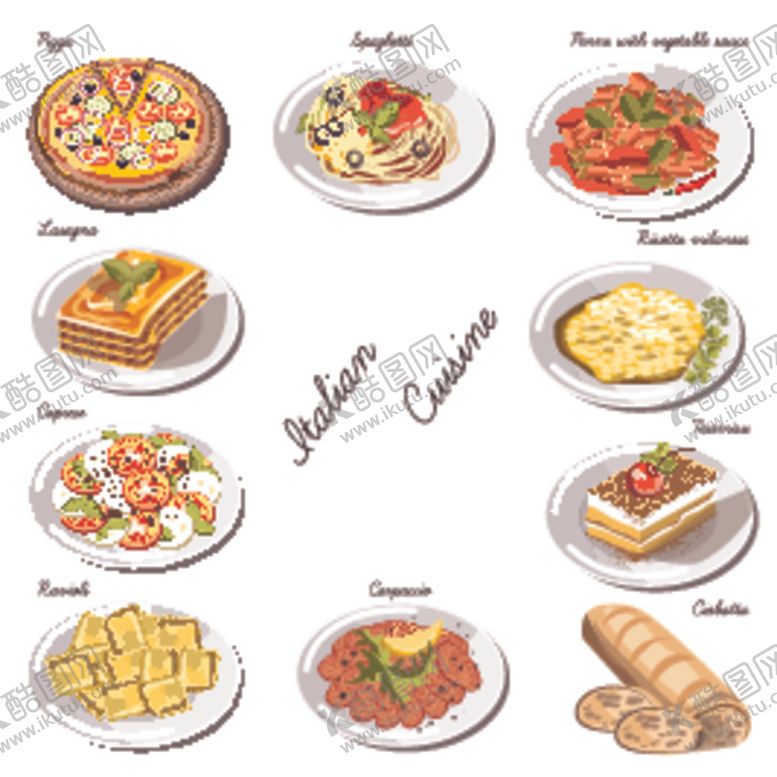 编号：63222906191615356915【酷图网】源文件下载-手绘西餐美食