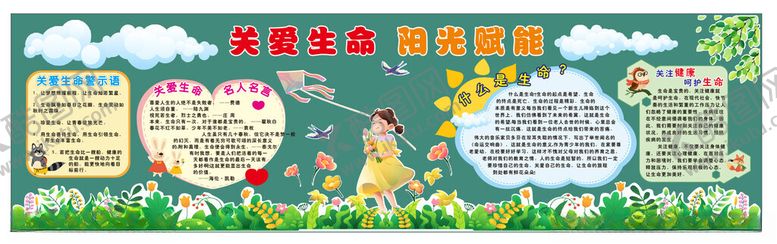 编号：81489005041353485086【酷图网】源文件下载-关爱生命黑板报