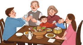 一家人吃火锅团圆