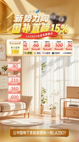 电商家电国补直播间背景贴片