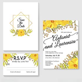 花卉婚礼邀请函模板