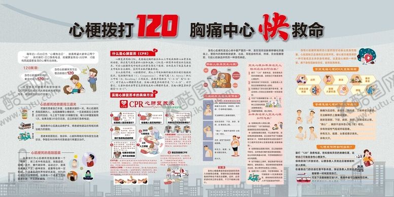 编号：39221709141810028862【酷图网】源文件下载-心梗拨打120胸痛中心快救命
