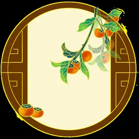 国潮边框圆形扇形古风