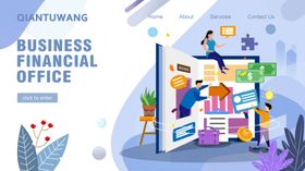 扁平化科技办公插画