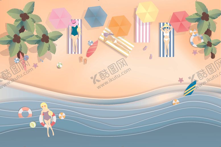编号：41838410270003502055【酷图网】源文件下载-剪纸风格夏天