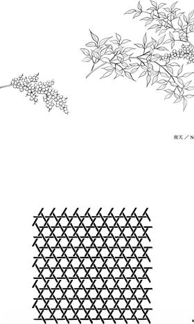 日本线描植物花卉矢量素材