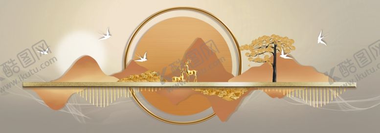 编号：41773611251644191732【酷图网】源文件下载-沙漠中的落日景观