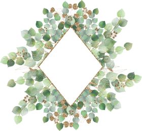 北欧小清新水彩植物图案