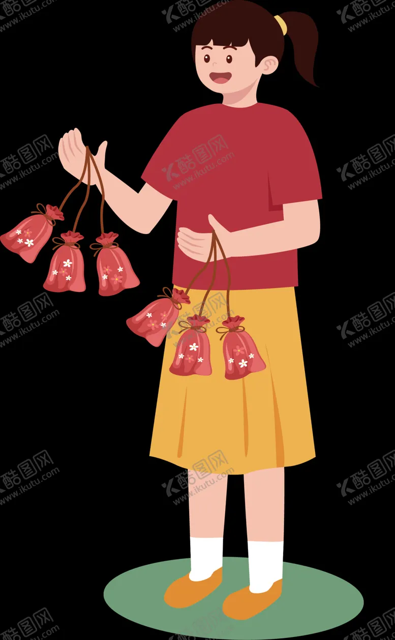 编号：86266902130610514035【酷图网】源文件下载-卡通女孩香包