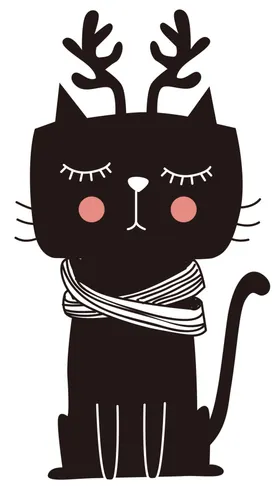 手绘卡通猫图片人物形象线描咪