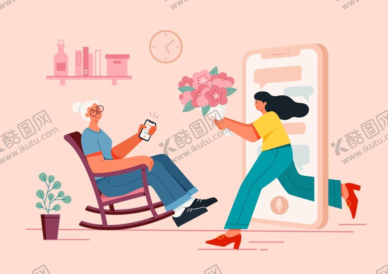 编号：28581509262354192886【酷图网】源文件下载-母女插画