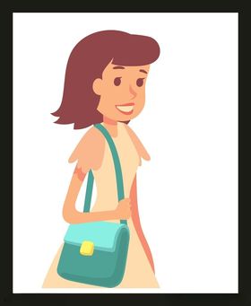 手绘女孩女人美优雅漂亮
