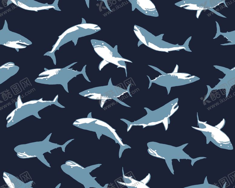 编号：74813411020553131732【酷图网】源文件下载-海洋鲨鱼图案背景设计