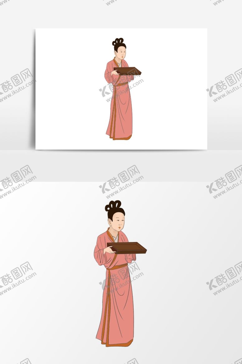 编号：52370610171949429186【酷图网】源文件下载-淡彩国画人物