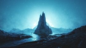 彩色群山风景插画背景