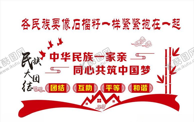 编号：56724106280005586751【酷图网】源文件下载-民族团结文化墙