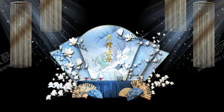 编号：71667409151825432191【酷图网】源文件下载-水墨新中国风婚礼设计背景