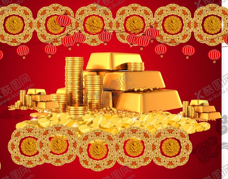 编号：11911210211310281276【酷图网】源文件下载-金块金砖金币素材