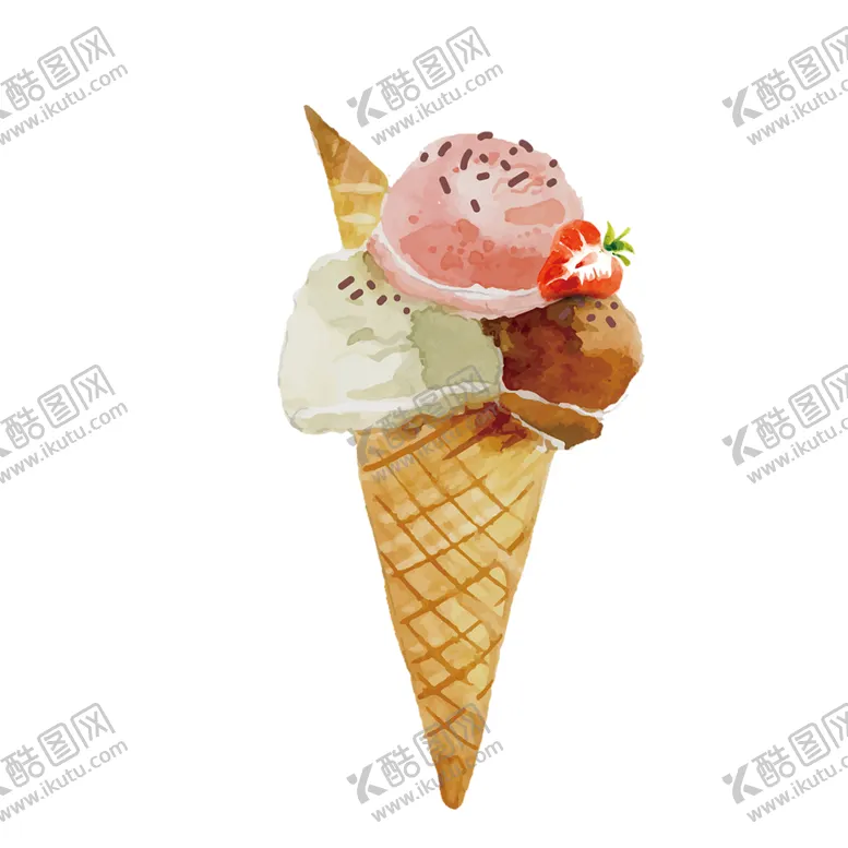 编号：15561305011413426059【酷图网】源文件下载-手绘矢量冰激凌插画图片