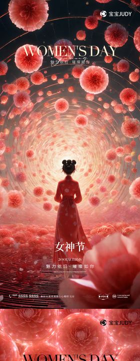 女神节妇38手绘公历日