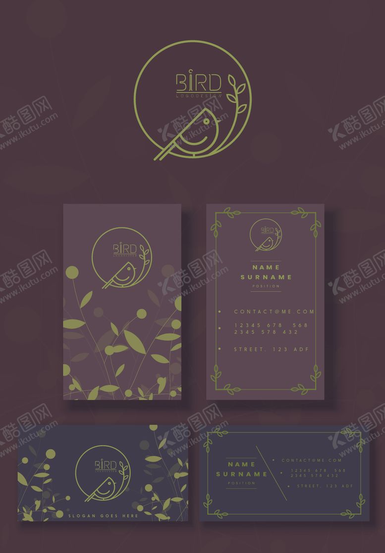 编号：81962810222239056168【酷图网】源文件下载-复古花卉主题品牌设计套装