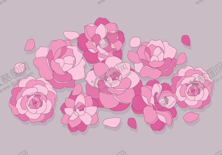 编号：26492610281916559386【酷图网】源文件下载-手绘花朵花瓣