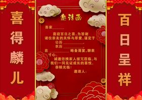 百日宴邀请函背景