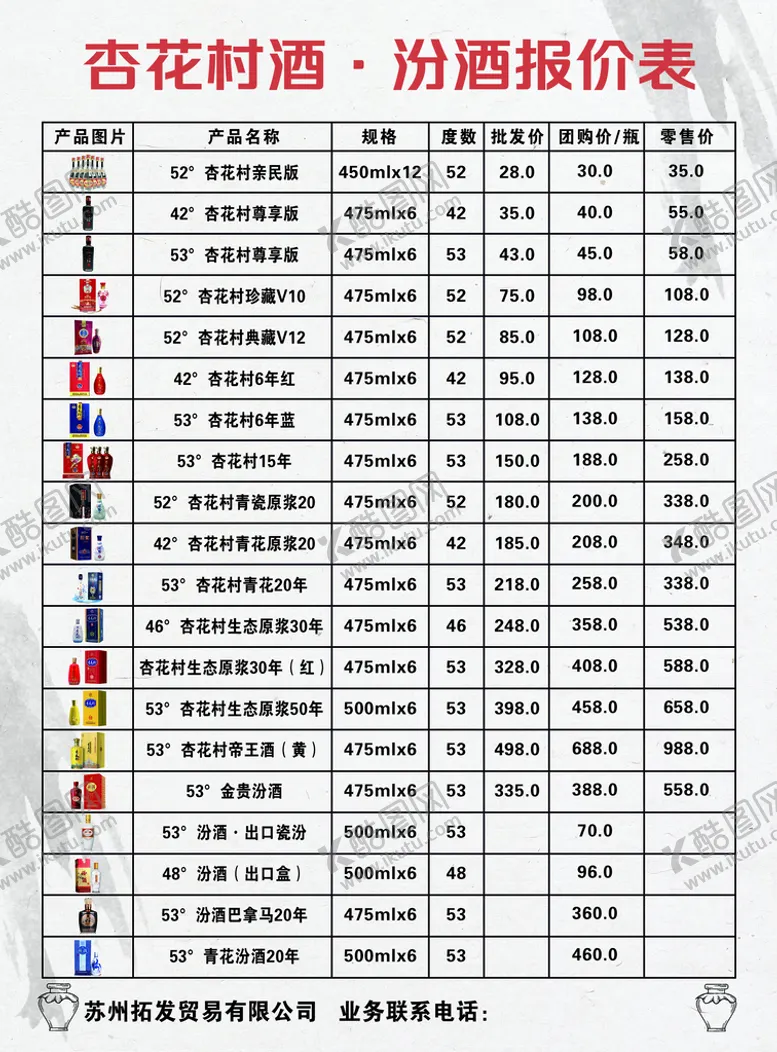编号：53749510151239408047【酷图网】源文件下载-酒类报价单