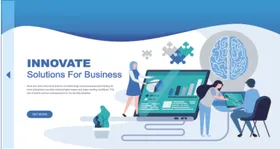 扁平化商务办公开会主题插画插图