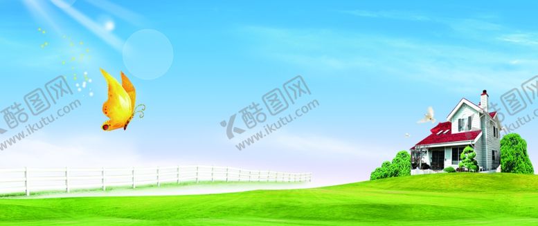 编号：77771609291004467315【酷图网】源文件下载-蓝天白云草地
