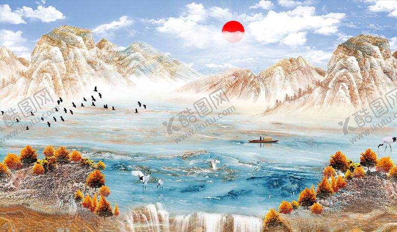 编号：82471505072257027630【酷图网】源文件下载-山水画背景墙