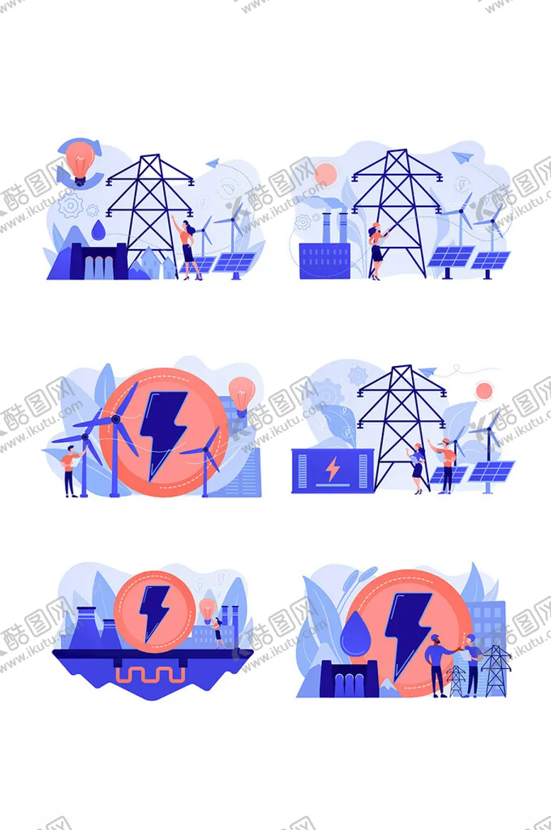 编号：68415703011258579749【酷图网】源文件下载-扁平风绿色能源矢量插画